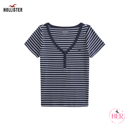 Hollister Ribbed Short-Sleeve Icon Henley