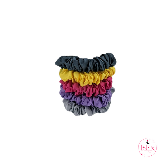 Mini Silk Hair Scrunchies - 5 Pcs