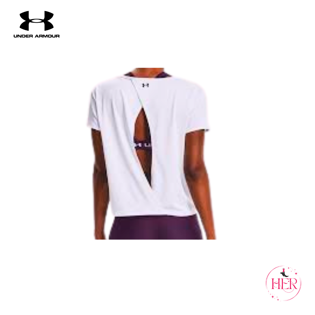 Under Armour Movement Open Back Crop Top (Light Gray)