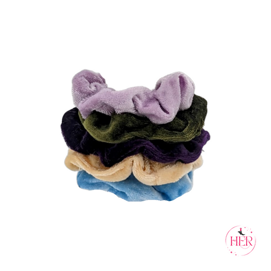 Velvet Hair Scrunchies - 5 Pcs